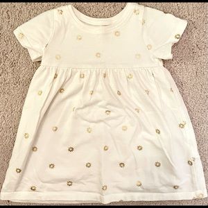 Old Navy cream & gold dress size 6-12 mos